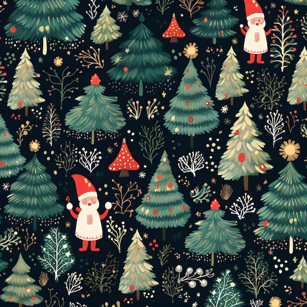 Christmas balls and snowflakes seamless pattern background AI Generated