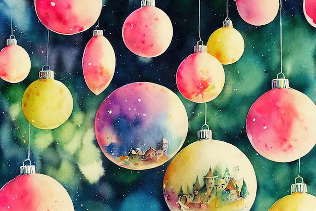 Christmas balls on a tree