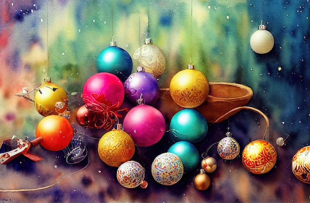 Christmas balls on a tree