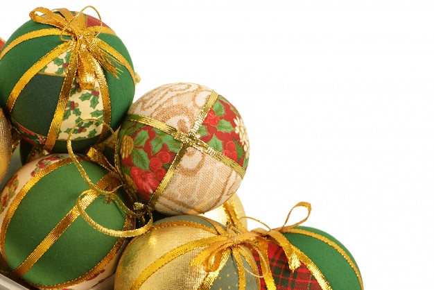 christmas balls with white background
