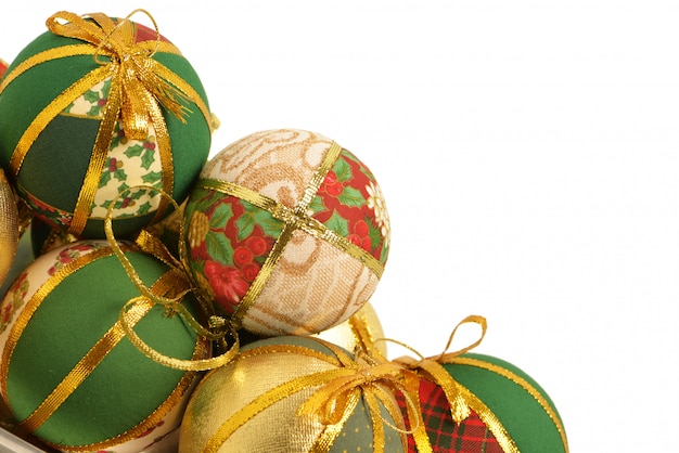 Christmas balls with white background