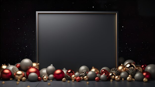 写真 クリスマス・バナーボード 黒色