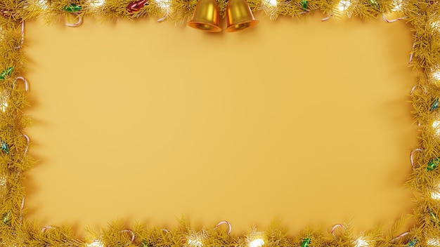 Photo christmas banner frame with wreath snow text space background and wallpaper