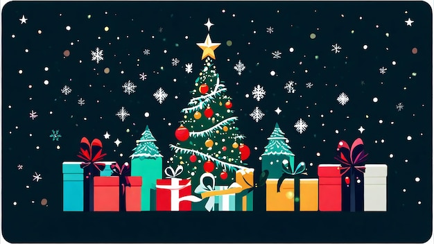 Photo christmas banner illustration