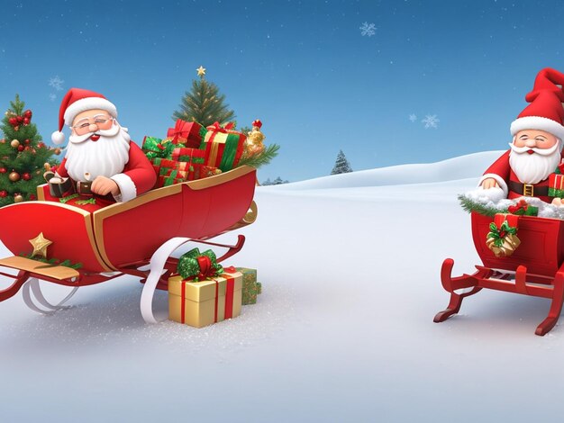 Christmas banner of Santa Claus