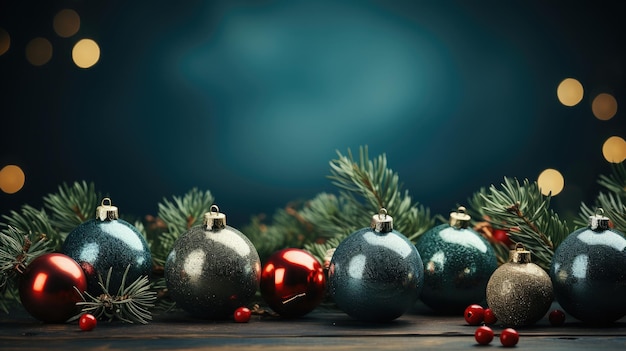 christmas banner with blank space for text green back background HD Generative Ai