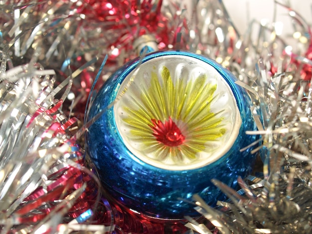 Christmas bauble and tinsel