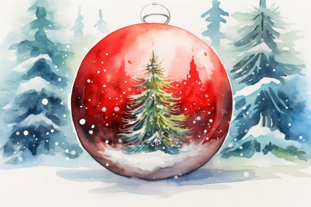 Christmas bauble watercolor