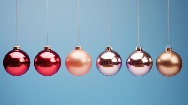 Christmas baubles elegant minimalist design with copyspace