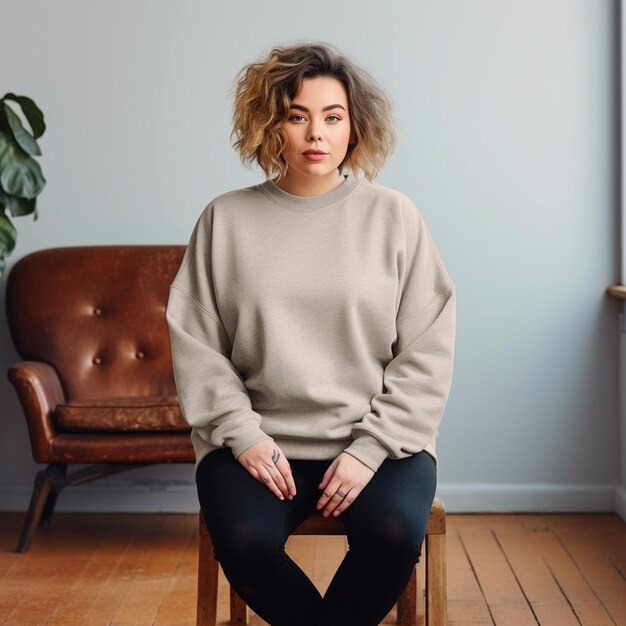 Photo christmas beautiful woman in sweater