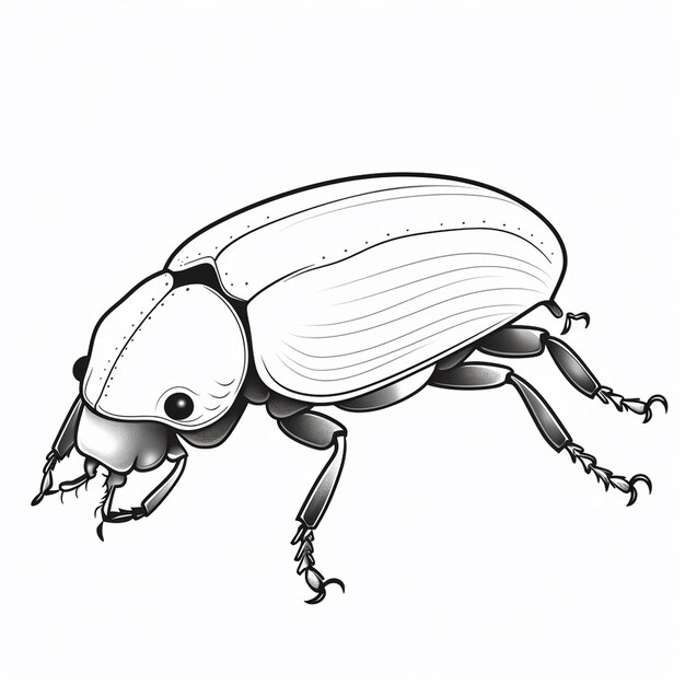 Christmas Beetle coloring cute cute coloring book kawaii line art