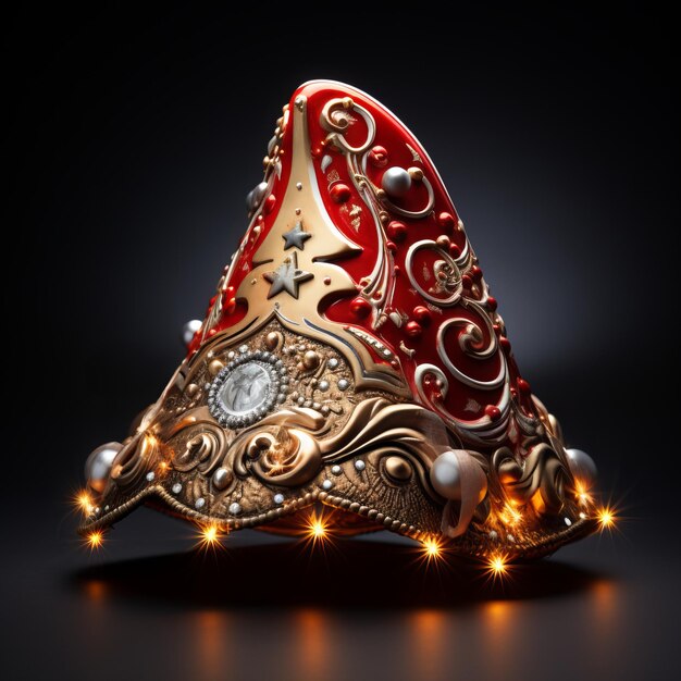 Christmas bell isolated on a black background 3d render