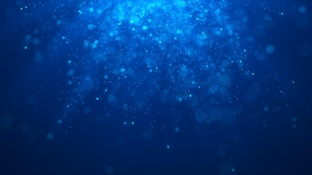 Christmas blue background Abstract magic light background Bokeh background 3d rendering