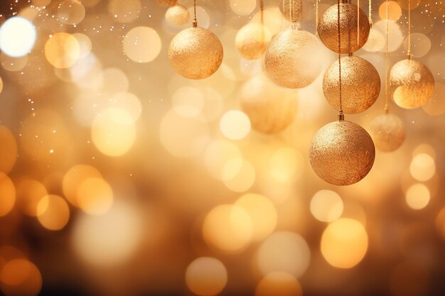 Christmas Bokeh with Golden Sparkle