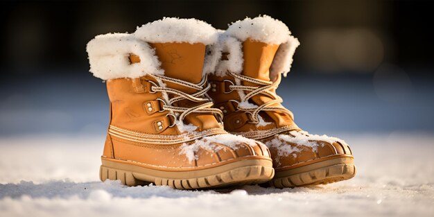 christmas boots on the snow