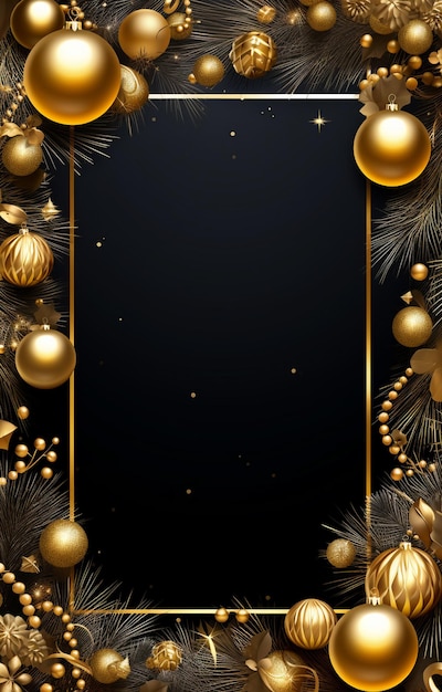 Christmas border around the edge of the page with a blank interior isolated on a white background