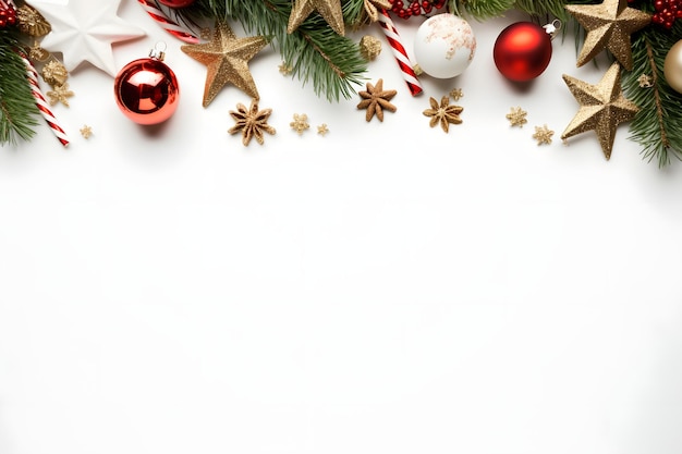 Christmas border on white background