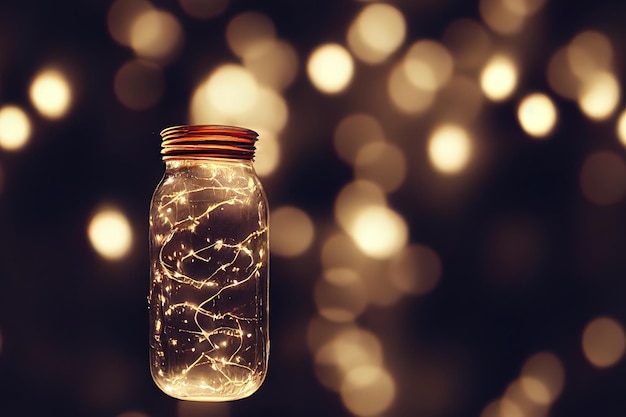 Christmas in bottle 3d illustrated