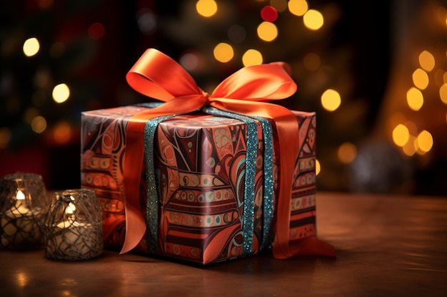 Christmas Box with Gift Wrapping Paper