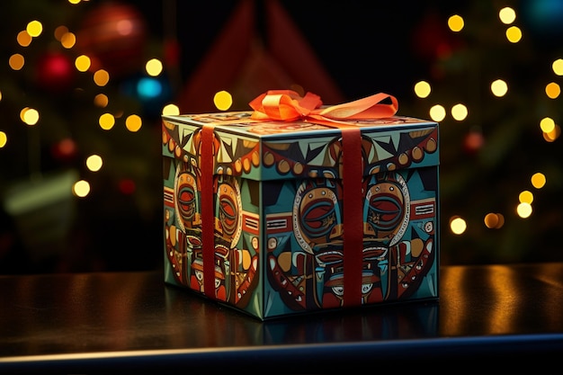 Christmas Box with Gift Wrapping Paper