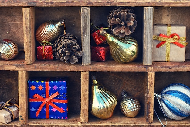 Christmas box with trinkets