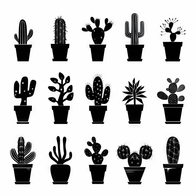 Foto cactus di natale schlumbergera ringraziamento cactus crab cactus holiday cactus pot plant icon set