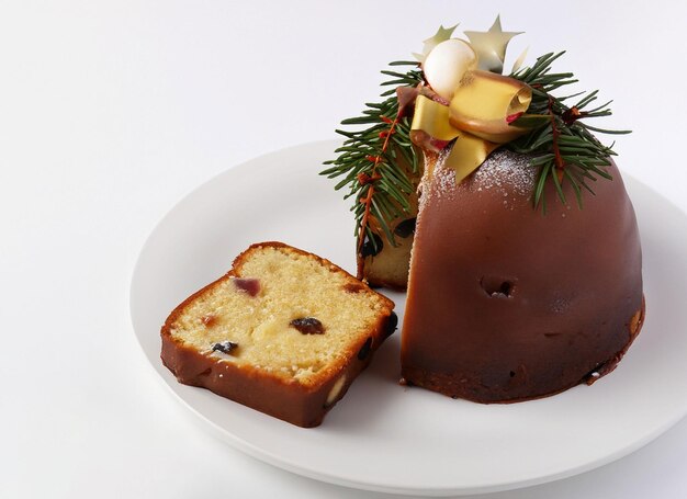 Christmas cake pudding red