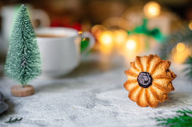 christmas cake sweet pastry biscuit cookie home baked bun dessert festive table setting holidays