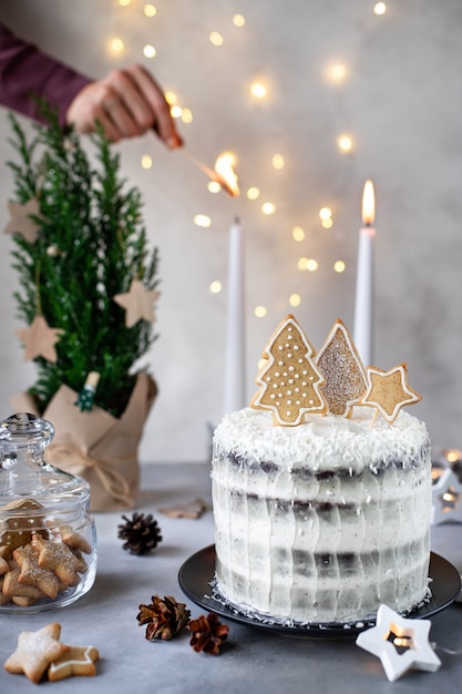 Torta di natale con biscotti di panpepato