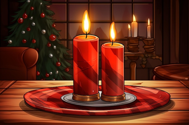 christmas candle illustration