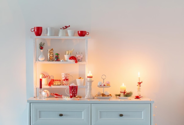 christmas candy bar in red and white colors