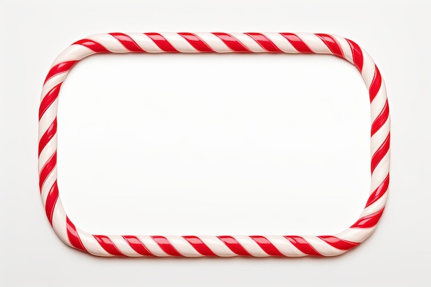 Photo christmas candy cane red and white striped frame festive striped candy lollipop pattern