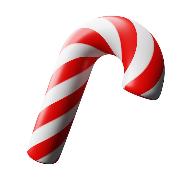 Christmas candy cane sweet 3d rendering illustration cartoon style, christmas ornament decoration