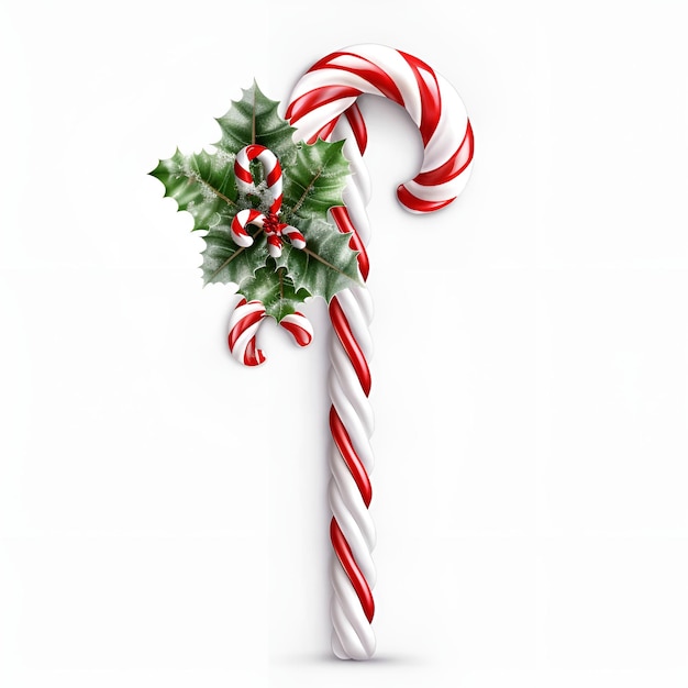 Christmas candy cane with white background