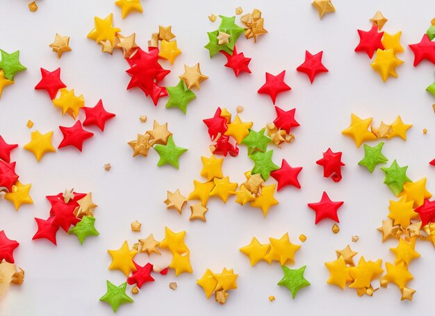 Christmas candy stars on white background