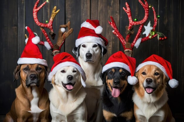 Photo christmas canine companions