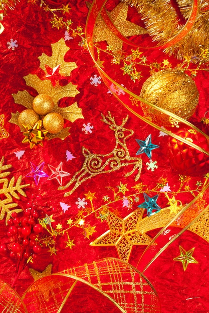 Christmas card background golden and red