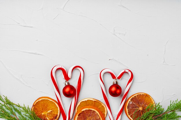 Christmas card background with candy cane