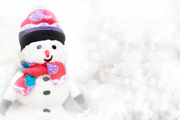 Рождественская открытка заснеженный снеговик