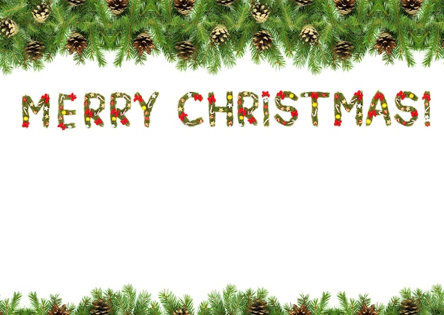 Фото Рождественская открытка с рождественским орнаментом на белом фоне