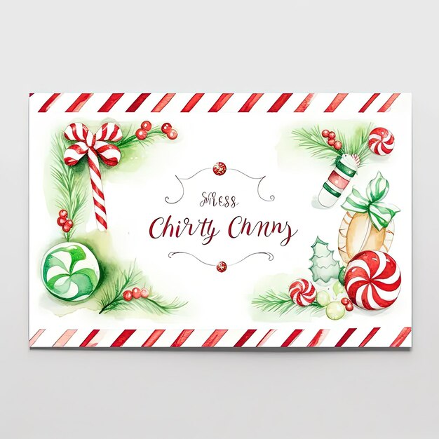 Photo a christmas card with candy canes and candy canes