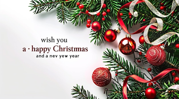 クリスマスカード クリスマスツリー 赤いボール