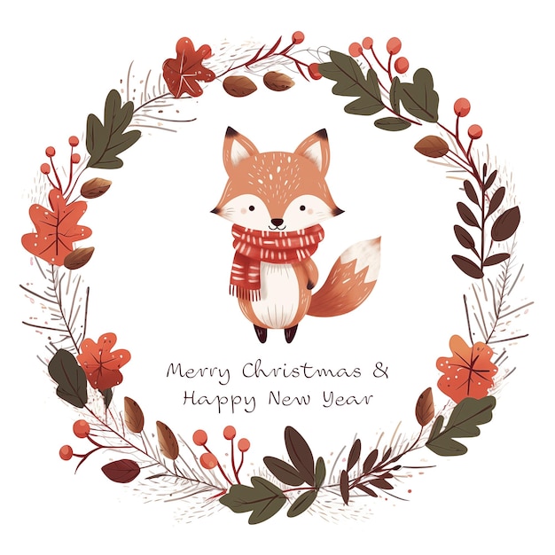 Photo christmas card with fox