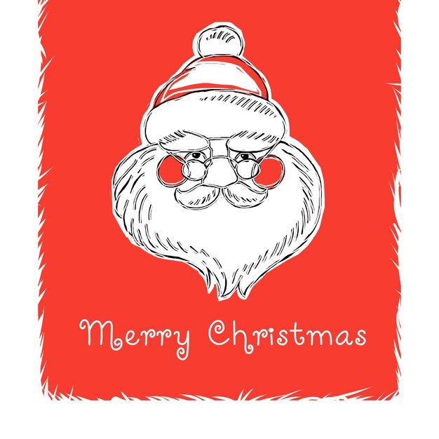 Christmas card with a portrait of Santa Claus