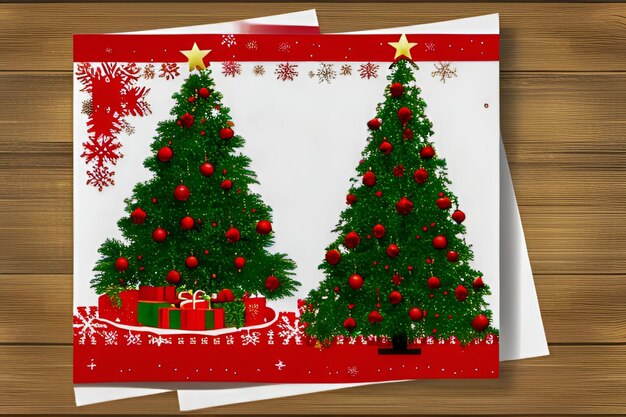 Photo a christmas card with a red star on it