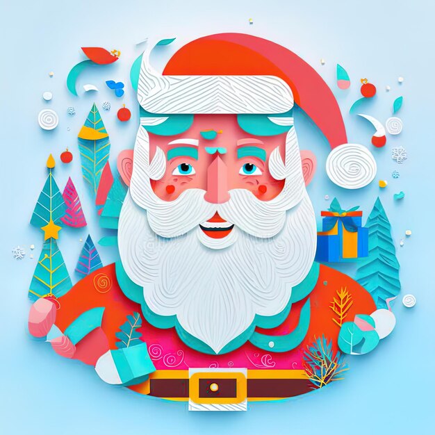 a christmas card with a santa claus on it