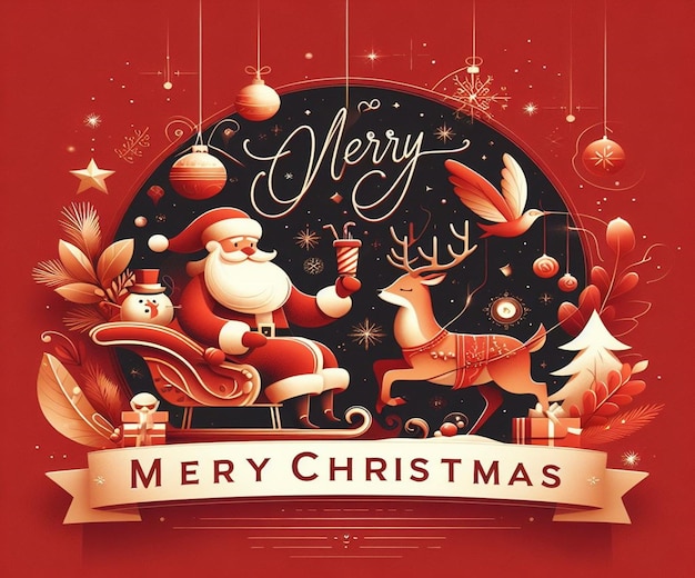 サンタクロースが描かれたクリスマスカード