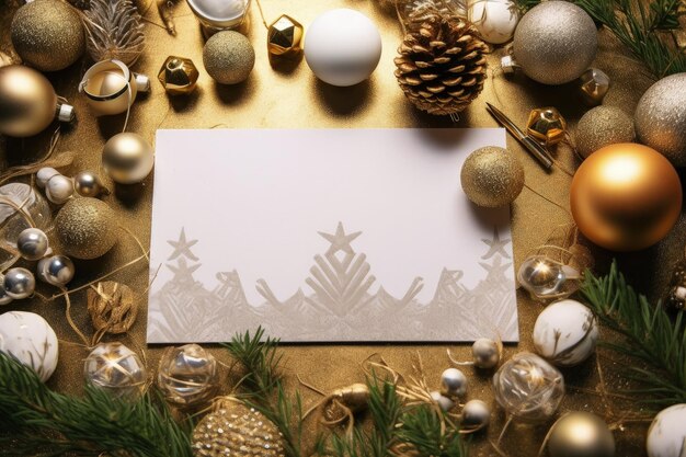 Christmas card with space to write Christmas decor digital illustration Generative AI