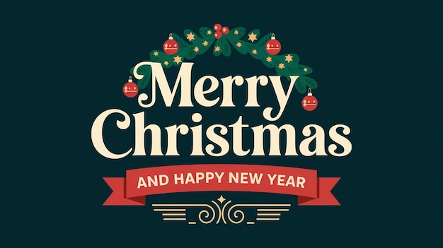 a christmas card with a wreath and a sign that says merry christmas