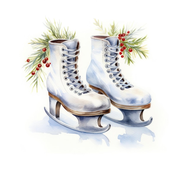スケートを履いたアイスホッケーチームのためのクリスマスカード